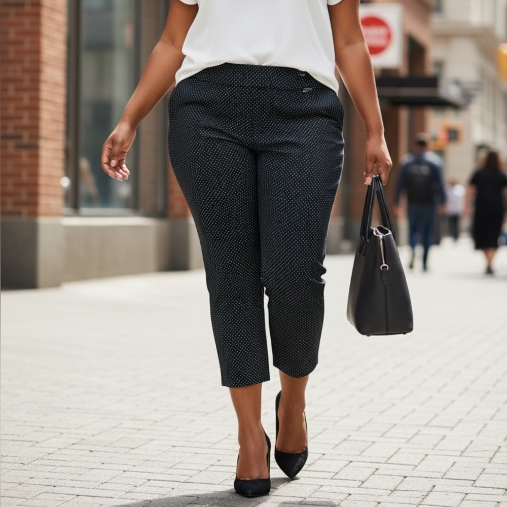Philosophy Women's Black Polka Dot Tummy Control Pull-On Stretch Pants